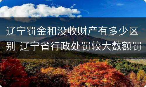 辽宁罚金和没收财产有多少区别 辽宁省行政处罚较大数额罚款标准