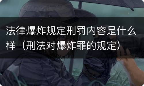 法律爆炸规定刑罚内容是什么样（刑法对爆炸罪的规定）