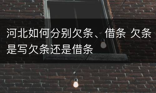 河北如何分别欠条、借条 欠条是写欠条还是借条