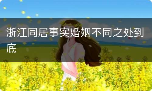 浙江同居事实婚姻不同之处到底