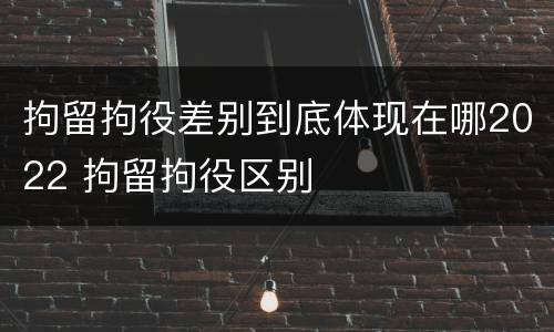 拘留拘役差别到底体现在哪2022 拘留拘役区别