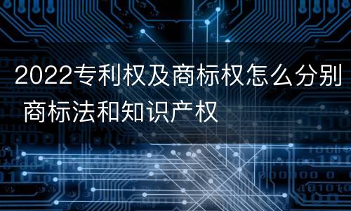 2022专利权及商标权怎么分别 商标法和知识产权