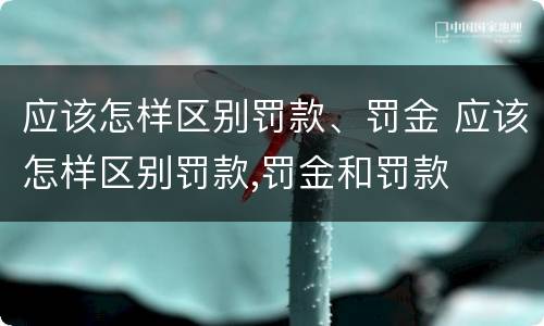 应该怎样区别罚款、罚金 应该怎样区别罚款,罚金和罚款