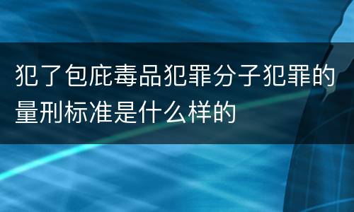 犯了包庇毒品犯罪分子犯罪的量刑标准是什么样的