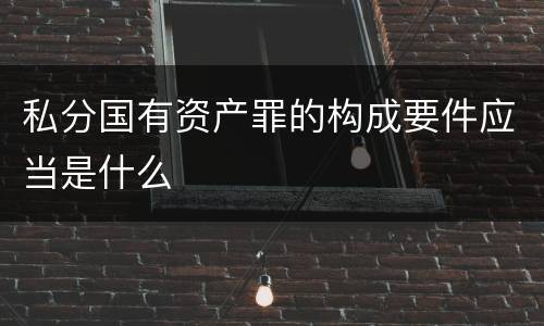 私分国有资产罪的构成要件应当是什么