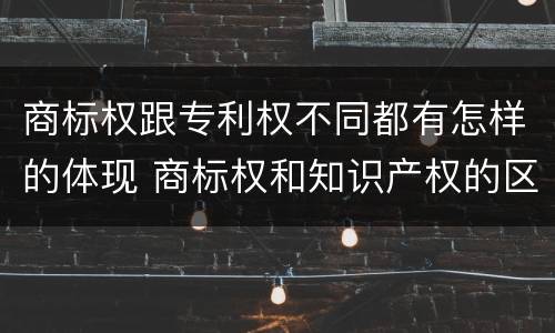 商标权跟专利权不同都有怎样的体现 商标权和知识产权的区别