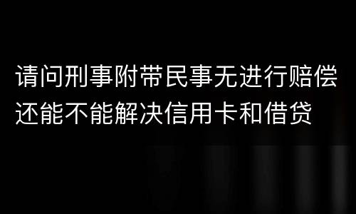 请问刑事附带民事无进行赔偿还能不能解决信用卡和借贷