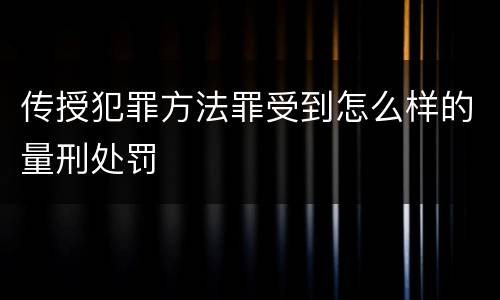 传授犯罪方法罪受到怎么样的量刑处罚