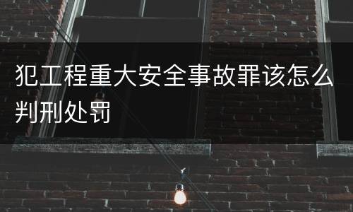 犯工程重大安全事故罪该怎么判刑处罚