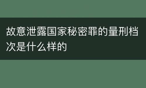 故意泄露国家秘密罪的量刑档次是什么样的