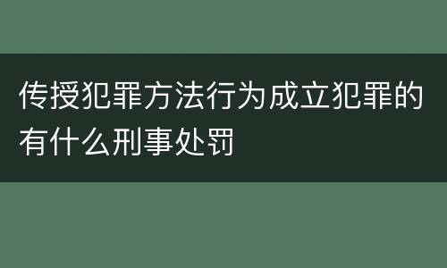 传授犯罪方法行为成立犯罪的有什么刑事处罚