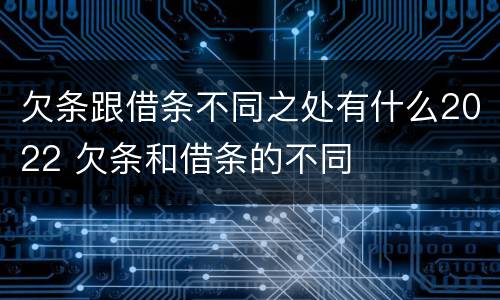 欠条跟借条不同之处有什么2022 欠条和借条的不同