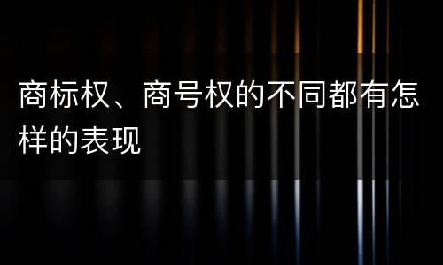 商标权、商号权的不同都有怎样的表现