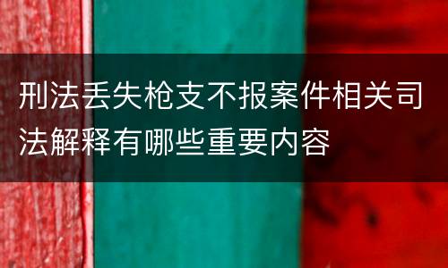 刑法丢失枪支不报案件相关司法解释有哪些重要内容