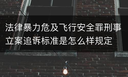 法律暴力危及飞行安全罪刑事立案追诉标准是怎么样规定