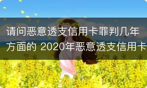 请问恶意透支信用卡罪判几年方面的 2020年恶意透支信用卡的立案标准