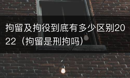 拘留及拘役到底有多少区别2022（拘留是刑拘吗）