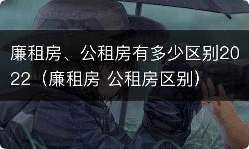 廉租房、公租房有多少区别2022（廉租房 公租房区别）