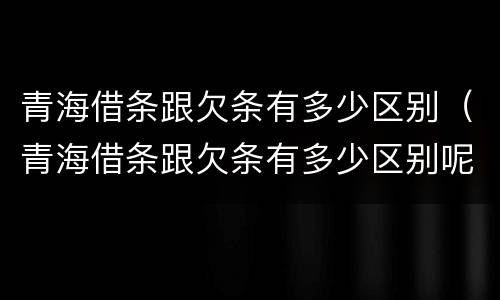 青海借条跟欠条有多少区别（青海借条跟欠条有多少区别呢）