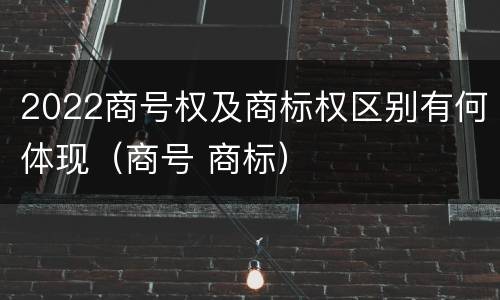 2022商号权及商标权区别有何体现（商号 商标）