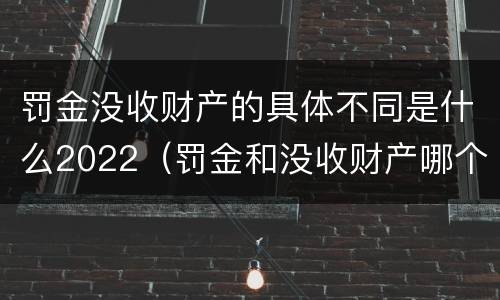 罚金没收财产的具体不同是什么2022（罚金和没收财产哪个先执行）