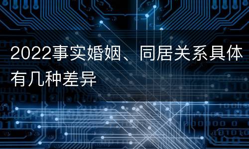 2022事实婚姻、同居关系具体有几种差异