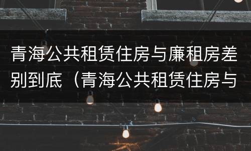 青海公共租赁住房与廉租房差别到底（青海公共租赁住房与廉租房差别到底有多大）