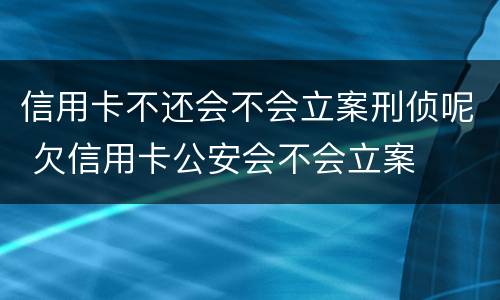 信用卡不还会不会立案刑侦呢 欠信用卡公安会不会立案