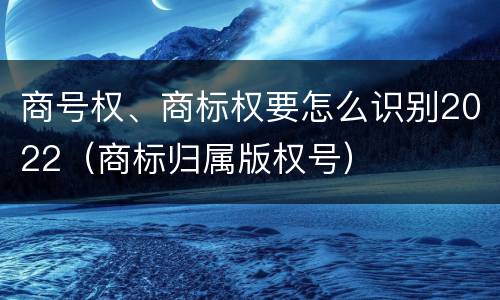 商号权、商标权要怎么识别2022（商标归属版权号）