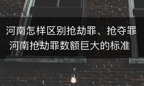 河南怎样区别抢劫罪、抢夺罪 河南抢劫罪数额巨大的标准