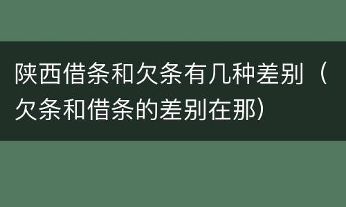 陕西借条和欠条有几种差别（欠条和借条的差别在那）