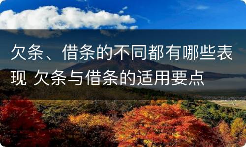 欠条、借条的不同都有哪些表现 欠条与借条的适用要点