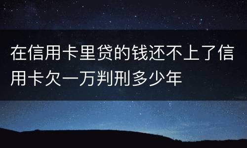 在信用卡里贷的钱还不上了信用卡欠一万判刑多少年