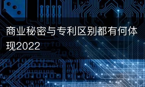 商业秘密与专利区别都有何体现2022