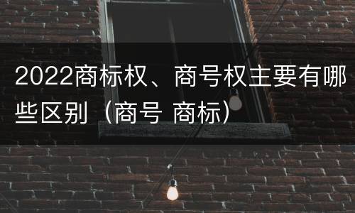 2022商标权、商号权主要有哪些区别（商号 商标）