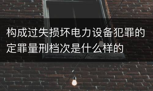 构成过失损坏电力设备犯罪的定罪量刑档次是什么样的