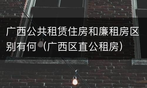 广西公共租赁住房和廉租房区别有何（广西区直公租房）