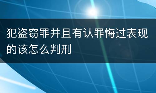 犯盗窃罪并且有认罪悔过表现的该怎么判刑