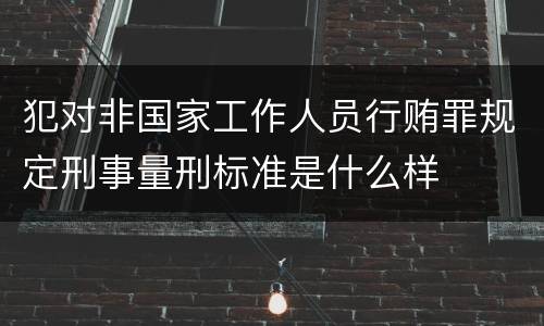 犯对非国家工作人员行贿罪规定刑事量刑标准是什么样