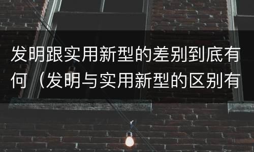 发明跟实用新型的差别到底有何（发明与实用新型的区别有）