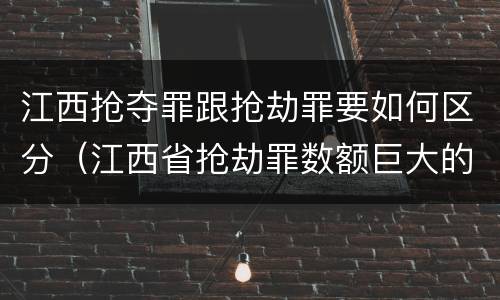 江西抢夺罪跟抢劫罪要如何区分（江西省抢劫罪数额巨大的标准）