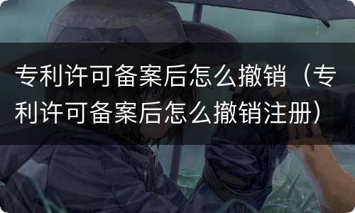 专利许可备案后怎么撤销（专利许可备案后怎么撤销注册）