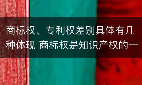 商标权、专利权差别具体有几种体现 商标权是知识产权的一种吗