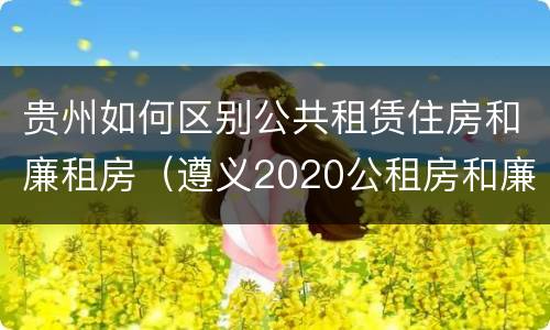 贵州如何区别公共租赁住房和廉租房（遵义2020公租房和廉租房）