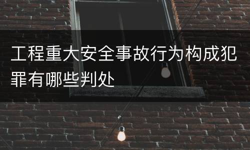 工程重大安全事故行为构成犯罪有哪些判处