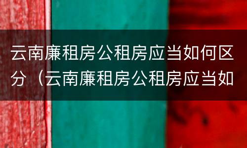 云南廉租房公租房应当如何区分（云南廉租房公租房应当如何区分户型）