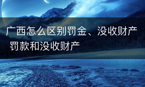 广西怎么区别罚金、没收财产 罚款和没收财产