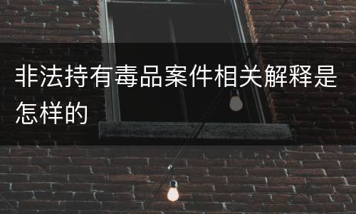 非法持有毒品案件相关解释是怎样的