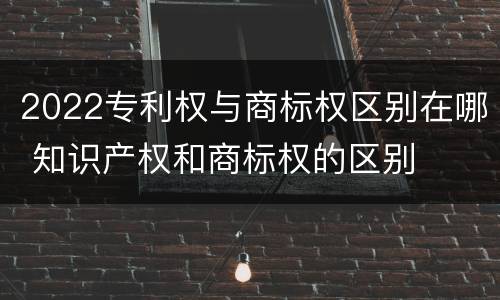 2022专利权与商标权区别在哪 知识产权和商标权的区别