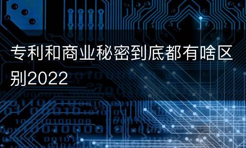 专利和商业秘密到底都有啥区别2022